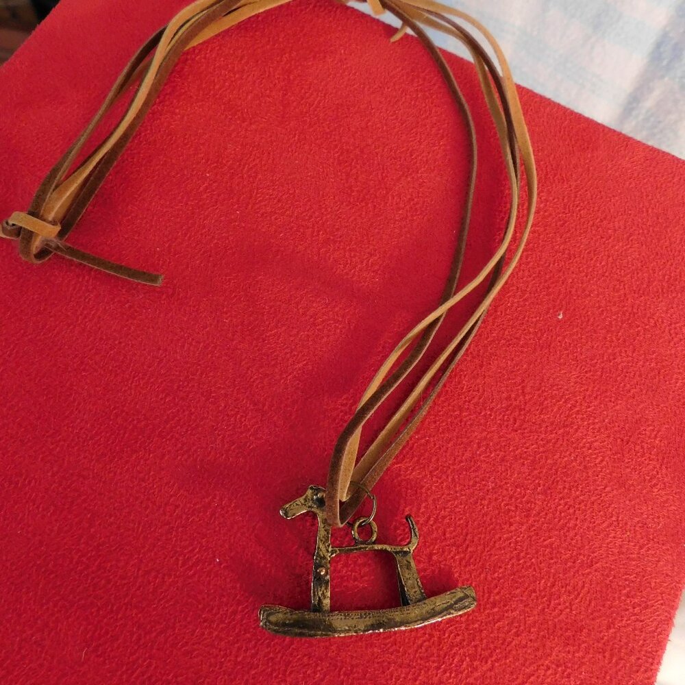 Ladies Vintage Looking Rocking Horse Necklace